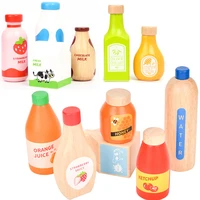 Pretend Play Wooden Toy Drink Set Kitchen Food Toys Montessori Kids Educational Simulation Game Toys gifts for Toddlers 1