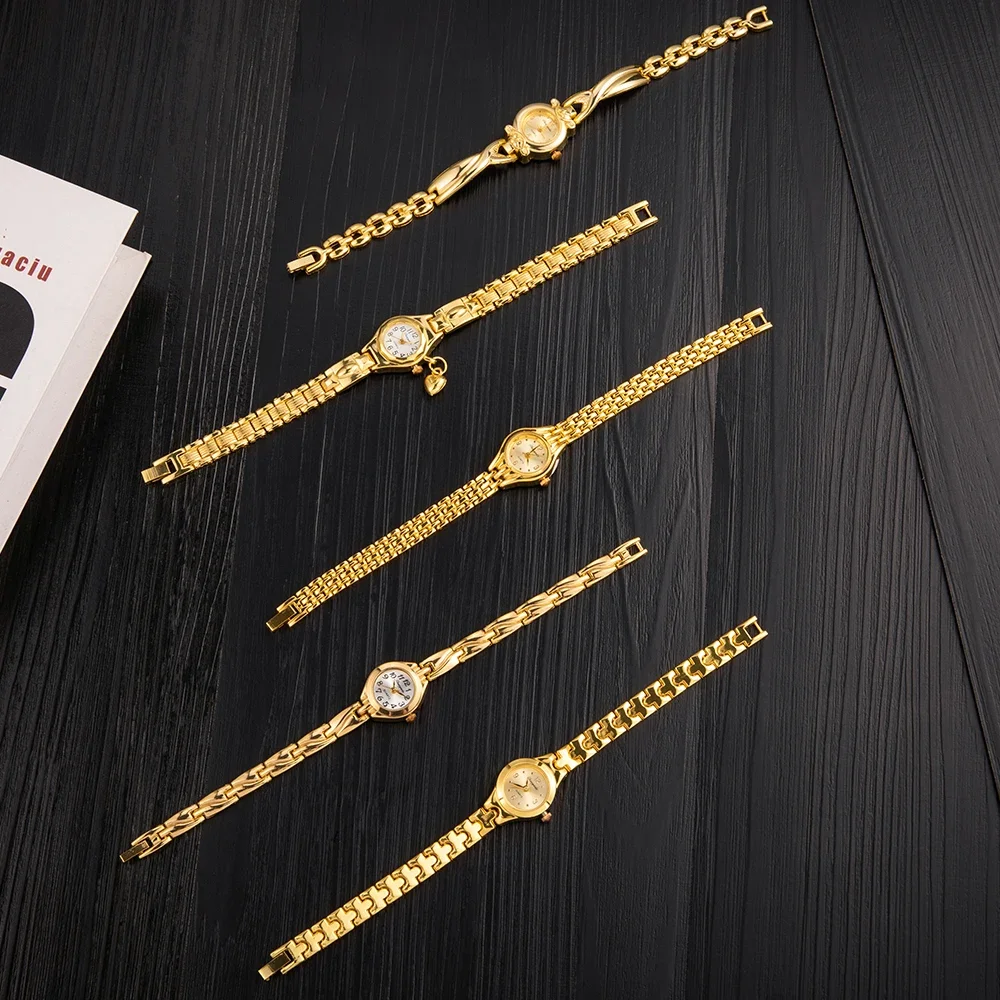 Women's Gold Bracelet Watch Fashion Elegant Small Dial Alloy Quartz Wristwatch Woman Luxury Ladies Watch Clock Gift Reloj Mujer - 6