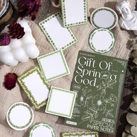 Journal GO 10pcs Memo Pads Material Paper Embossed Flower Boarder Paper Junk Journal Scrapbooking Cards Retro Background Decor 2