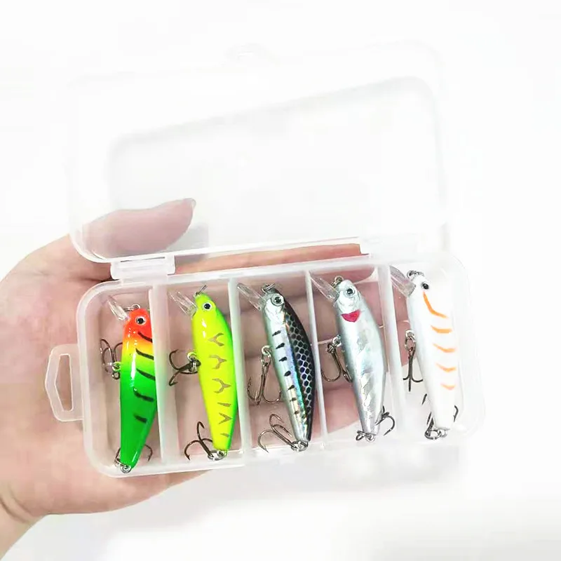 Mixed Colors Minnow Fishing Lure Set 5Pcs for fishing lure