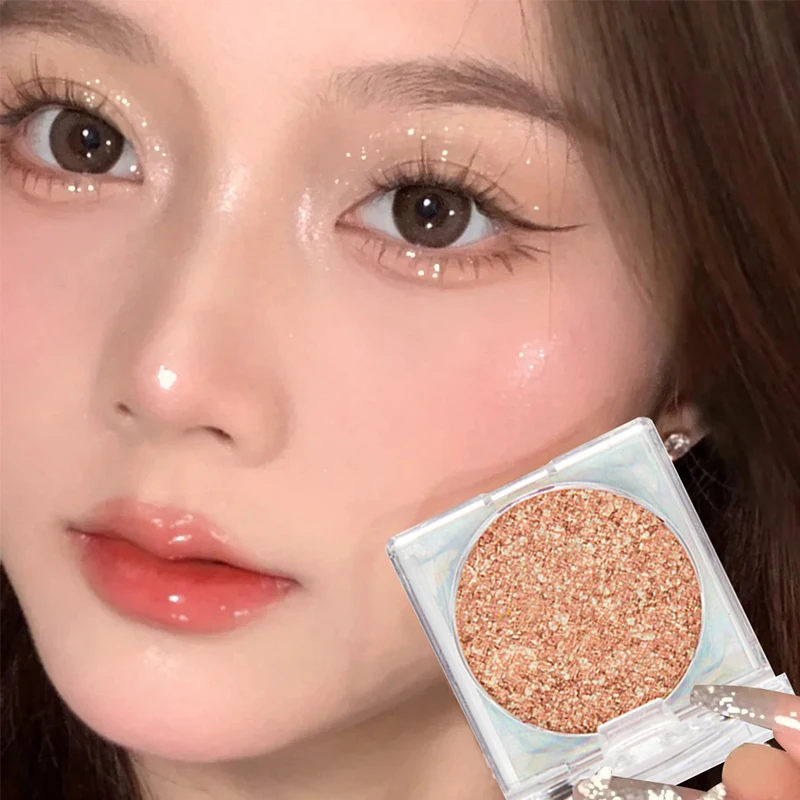 

5 Colors Natural Glitter Monochrome Eyeshadow Pink Diamond Shimmer Sequin Waterproof Lasting Pigment Eyeshadow Palette Cosmetics