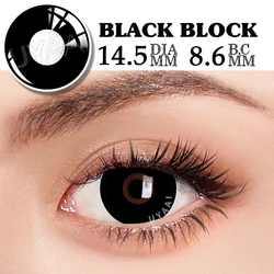 Vibrant Halloween Anime Cosplay Eye Lenses Set - 2 Pcs, Multicolor (Black block)