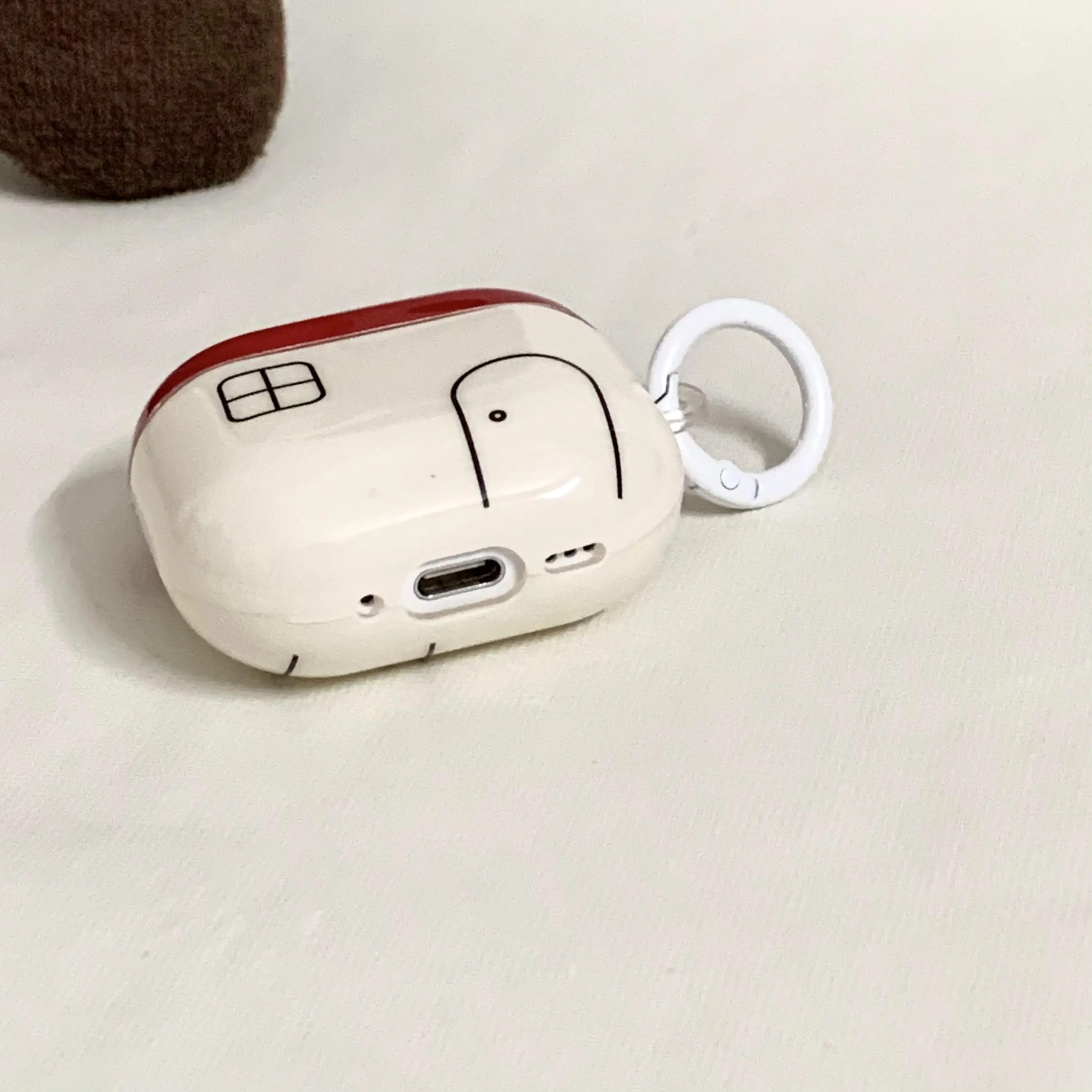 Shockproof Stripes Earphone Case with Pendant - House Pattern, Durable & Dustproof Design