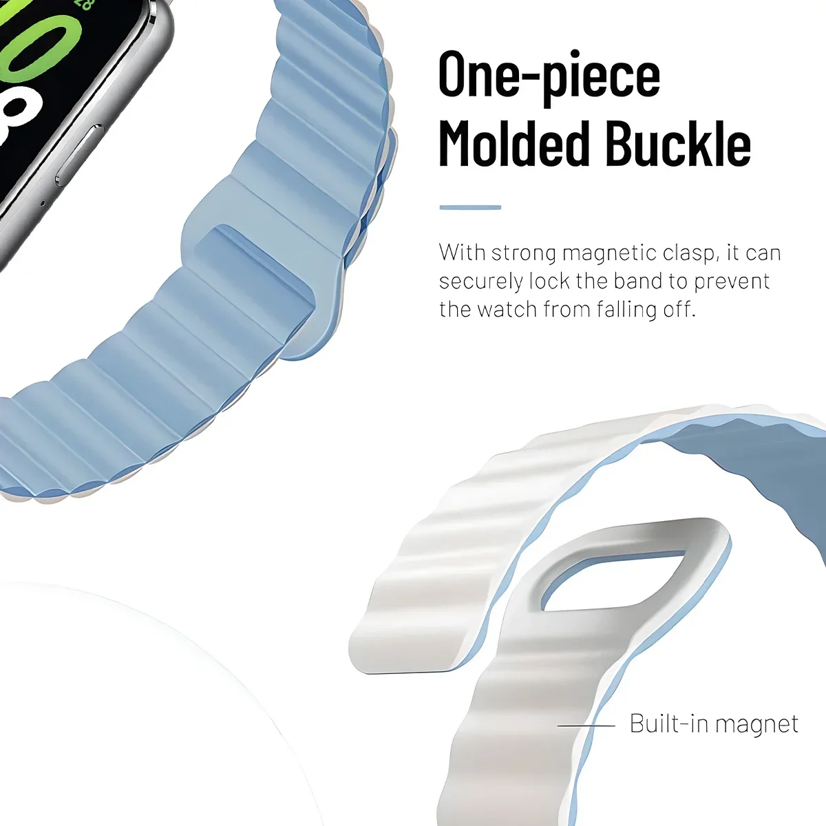 Silicone Magnetic Loop Strap Adjustable Bracelet Wristband Accessory