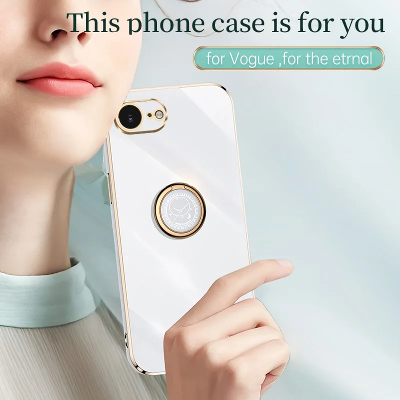Premium Shockproof Plating Silicone Bumper Phone Case with Soft TPU Back Cover