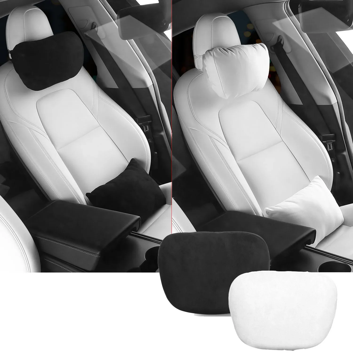 2個 スタイリング メモリ ソフト カー シート ヘッドレスト ネック 枕 クッション テスラ モデルS モデルX モデル3  2個 スタイリング メモリ ソフト カー シート ヘッドレスト
