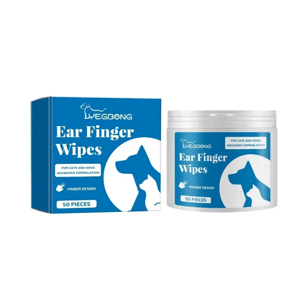 Yegbong Pet cleaning finger wipes Ear care Finger cover earwax removal Ear mite ear cleaning care