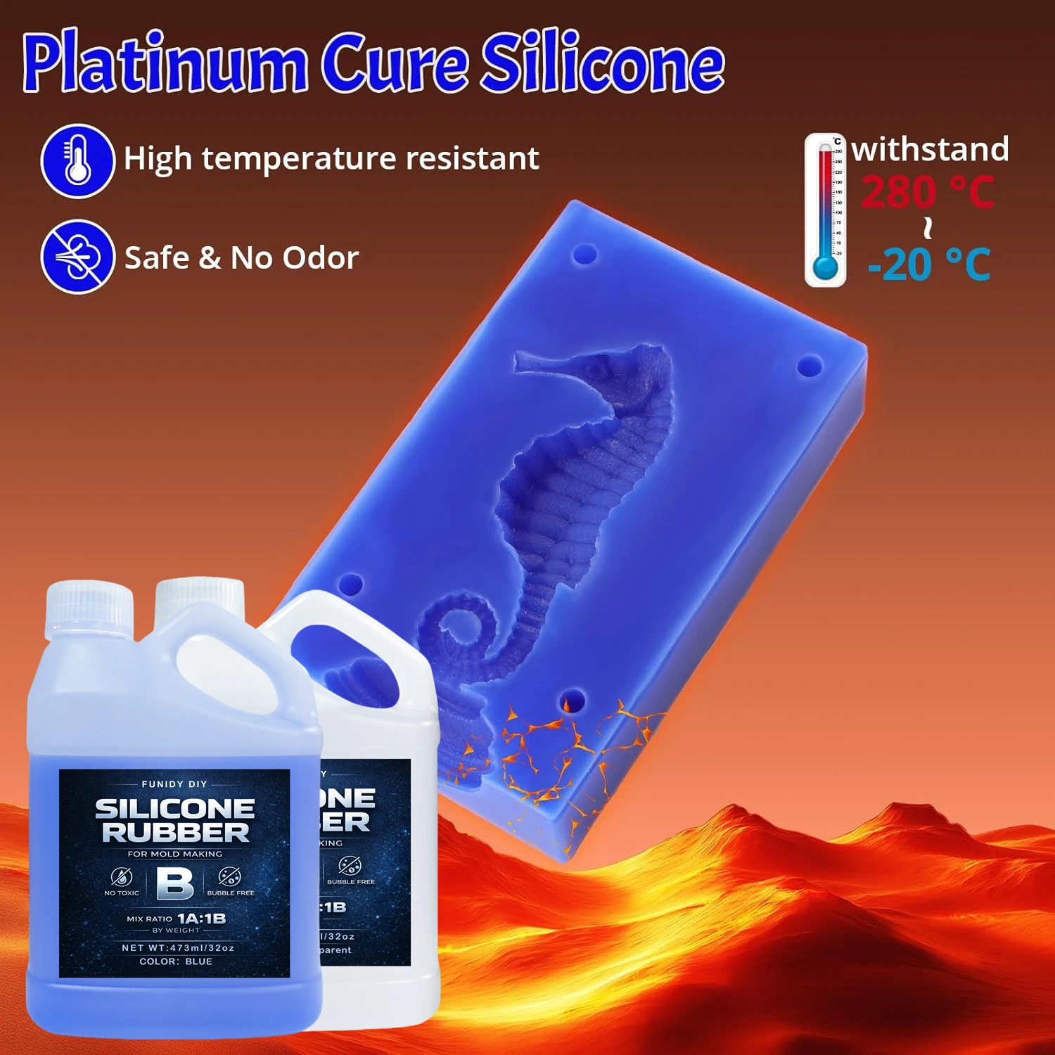 Premium Silicone Mold Making Kit - Super Elastic, Fast-Cure Liquid Silicone Rubber