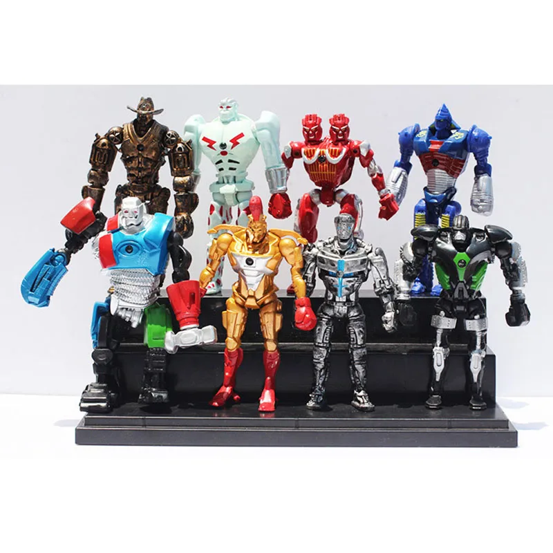 8Pcs/set 13cm Real Steel Zeus Atom Midas Adam Raider Robot Action