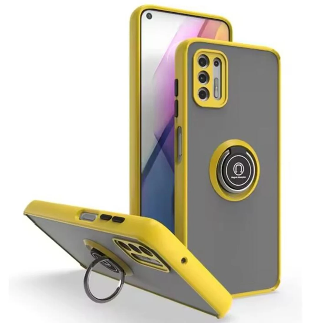 Shockproof Matte Clear Magnetic Ring Holder Case