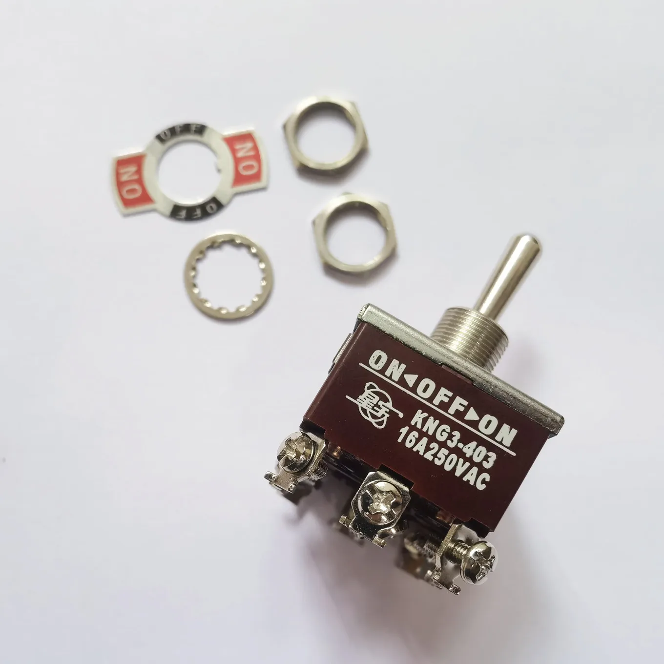 

Original New 100% button switch KNG3-403 16A250V shaking head rocker switch 12pin 3gear screw feet