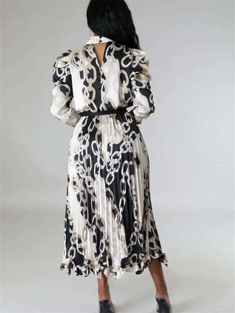 Wmstar Women Dress Fashionable New Autumn Set Skirt Women's Casual Long Sleeved Pleated Design Dresses Wholesale Dropshipping