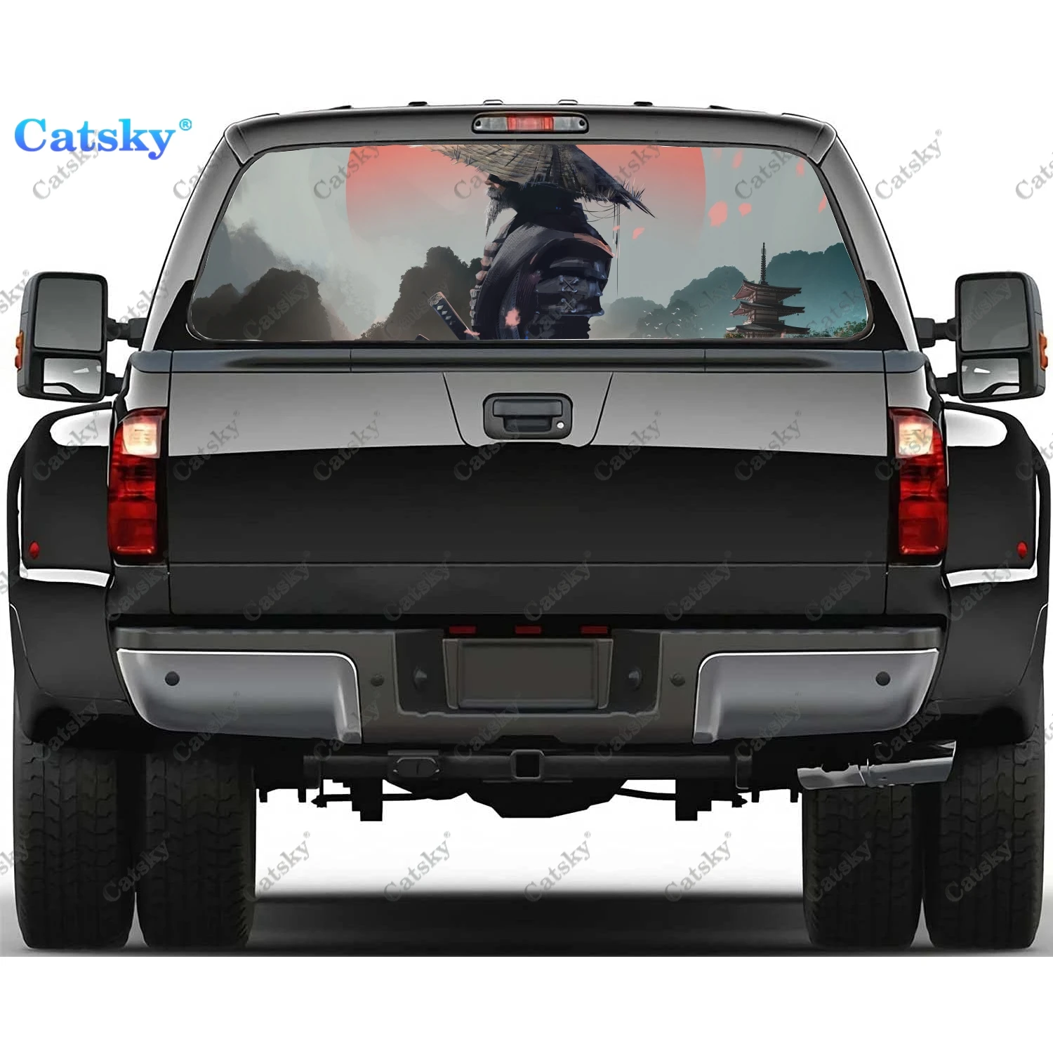 

Самурай японский автомобиль переводная Наклейка для окна Графический ПВХ декоративная наклейка для грузовика перфорированная виниловая универсальная наклейка