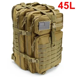 Tactical Outdoor Backpack for Travel and Hiking - Durable Survival and Hunting Bag (50L Khaki)