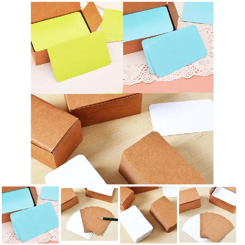 Vintage Blank Card DIY Greeting Cards Graffiti Word Cards Wedding Party Gift Thick Kraft Paper Postcards invitations 100pcs