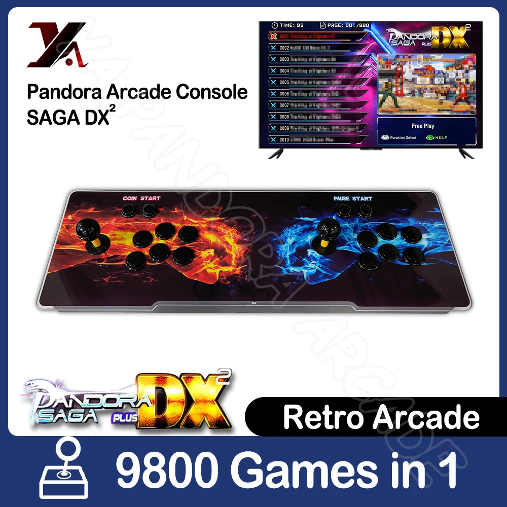 91.55€ 12% OFF|2023 Pandora Saga DX 720 Box Retro Spiel Arcade Schrank Konsole RGB Licht Panel 8 Wege Joystick 16 Tasten unterstützen p HD Ausgang| | - AliExpress