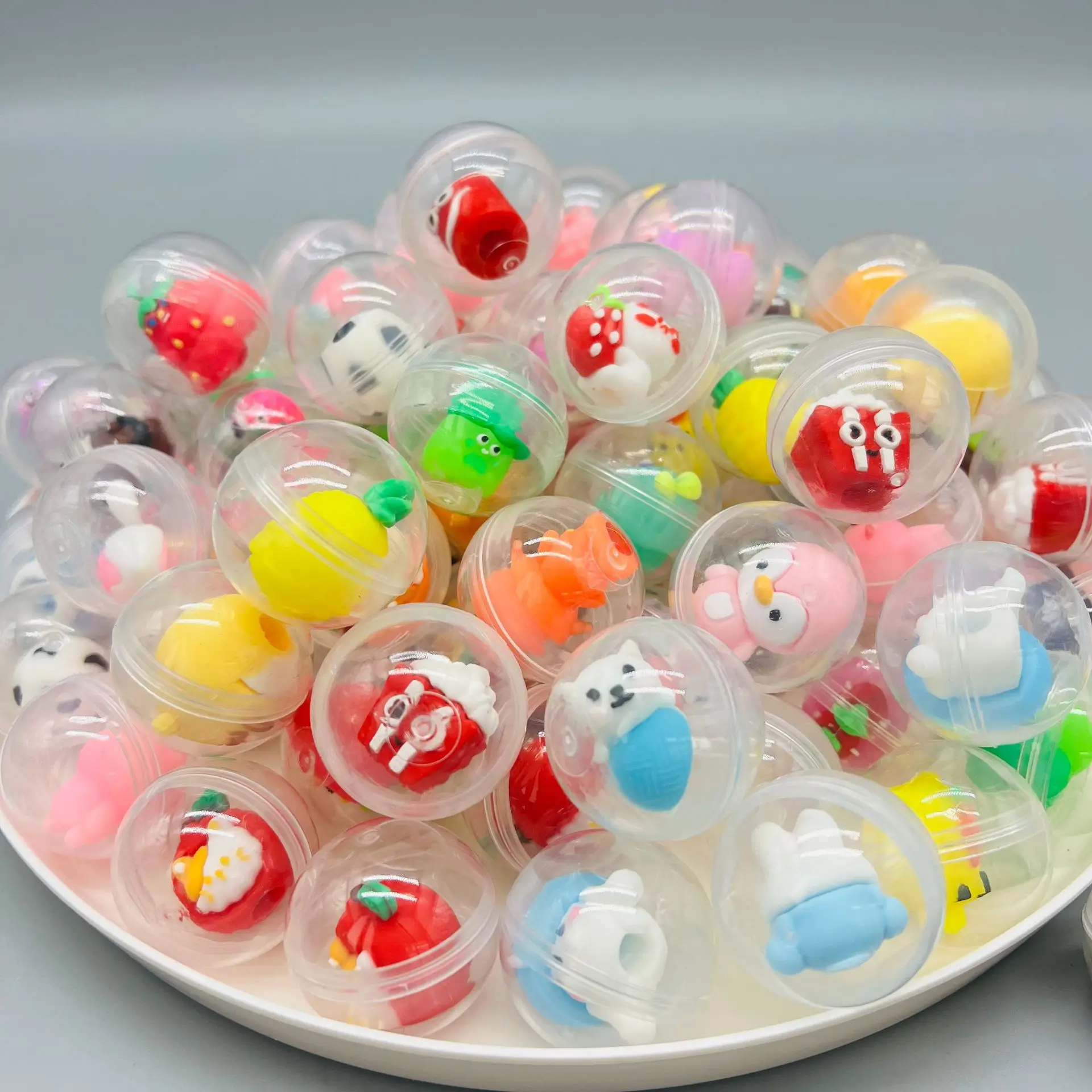 32mm Transparent Twisted Egg for Mini Claw Machine Toys Accessories Cute Animal Plush Dolls for Kids Arcade Crane Machine Gift 4