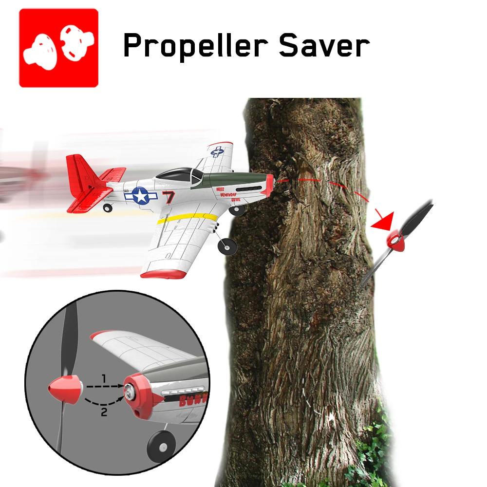 Volantex 768-1 P51D MUSTANG 750mm 75CM Wingspan EPO 2.4GHz 4CH Brushless Airplane with 6-Axis Stabilizer System RC Plane RTF 2