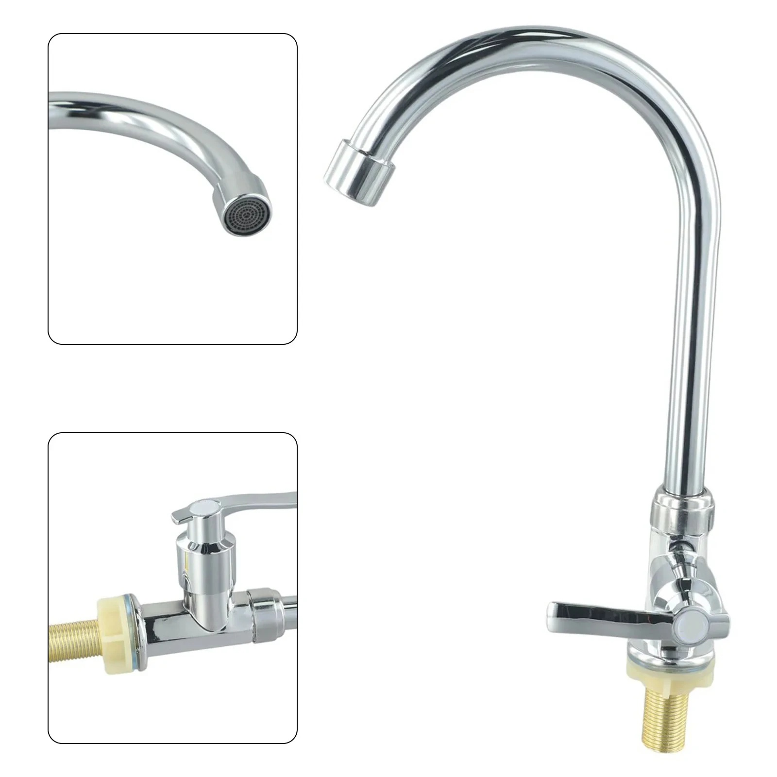 LSSH Sink Cold Taps Faucet Kitchen Sink Faucet Single Lever Hole Tap Cold Water Kitchen Faucet Single Cold Sink Vertical Faucet