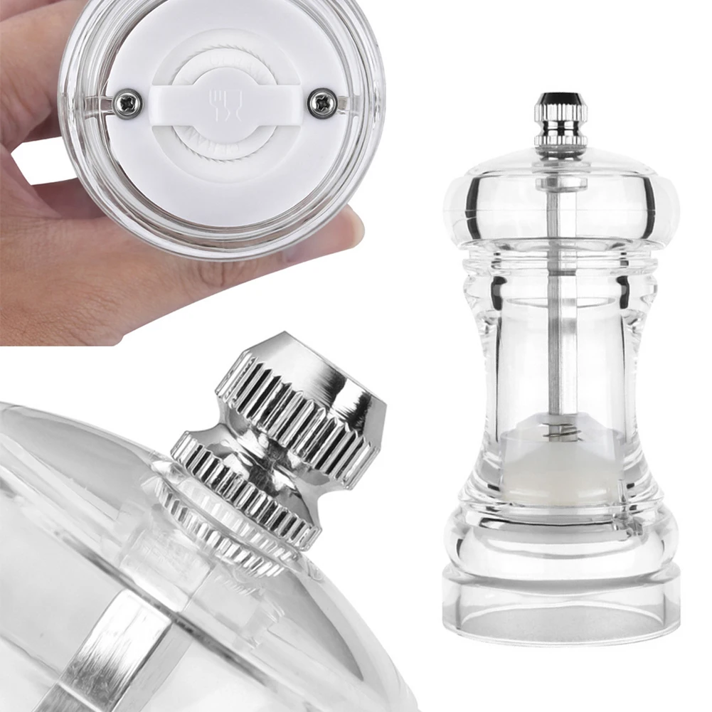 Multisize Kitchen Cooking Tool Adjustable Coarseness Ceramic Seasoning Jar Manual Pepper Mill Transparent Acrylic Pepper Grinder