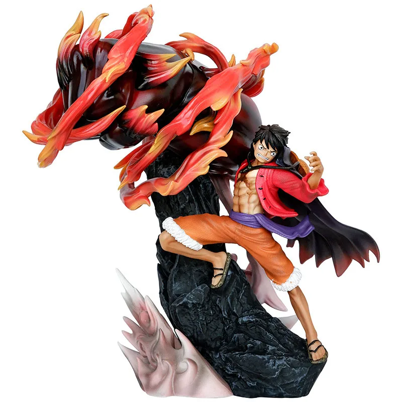 

One Piece 29CM Fire Luffy Anime Figure PVC Action Figurine Manga Statue Collectible Decorations Doll Toy