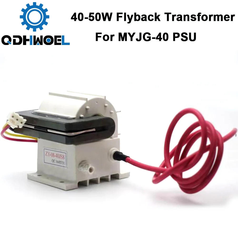 

QDHWOEL 40-50W MYJG-40W High Voltage Flyback Transformer for CO2 Laser Power Supply PSU 50W