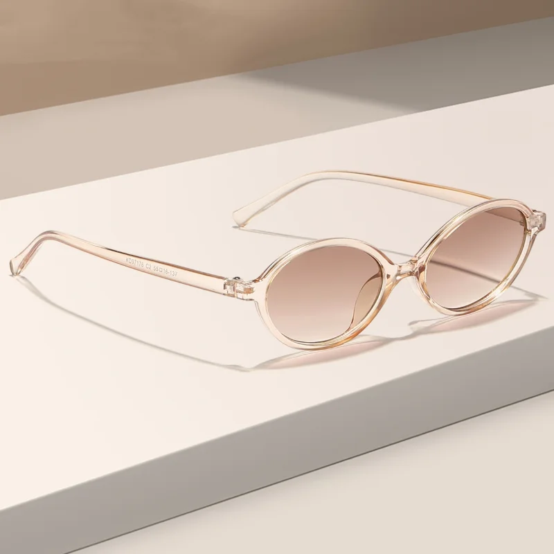 2024 Modetrend ovale Sonnenbrille neue elliptische Sonnenbrille mit kleinem Rahmen Männer und Frauen UV-Schutz ultraleichte Sonnenbrille