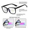 Men Women Multifocal Progressive Photochromic Reading Glasses Anti-blue Light Far Eyewear Sunglasses with Diopters +1.0 To +4.0 4