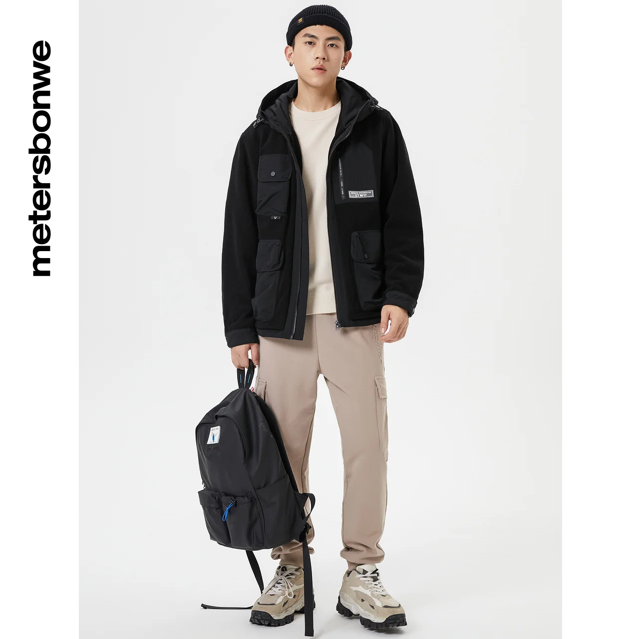 Metersbonwe Cotton Jacket Men Winter New Fashion Warm Fleece Work Clothes Pocket Cotton Jacket Loose Jacket Brand High Quality