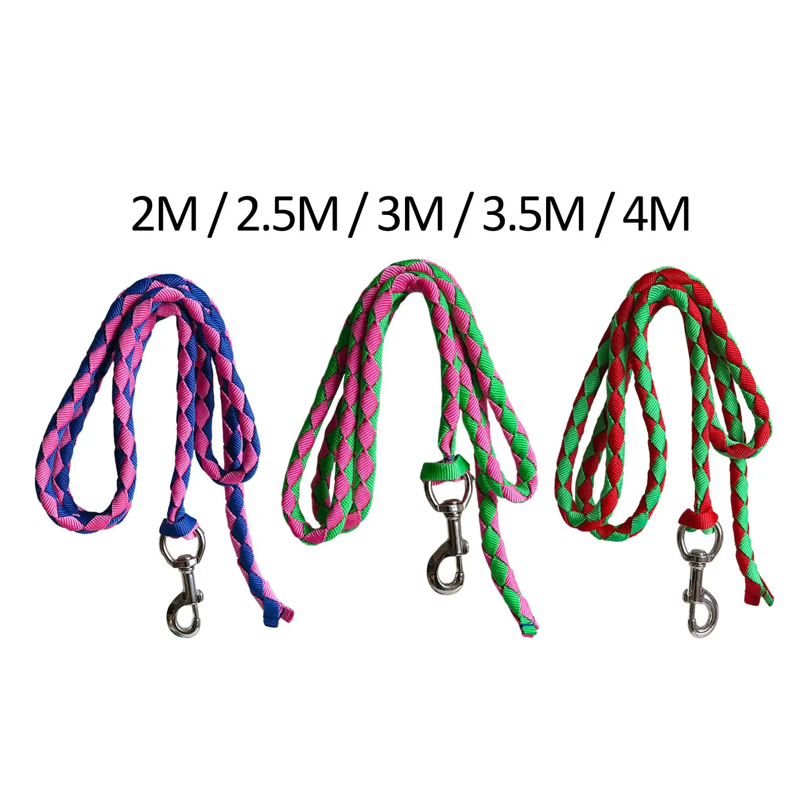 Horse guide rope with swivel buckle, braided horse rope for attachment to halter