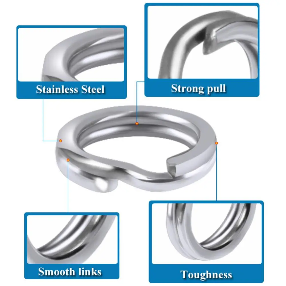 50/100pcs Stainless Steel Split Ring Fishing Tackles Fishing Rings For  Fishing Lures Crankbait Hard Bait Fishing Accessoies - AliExpress