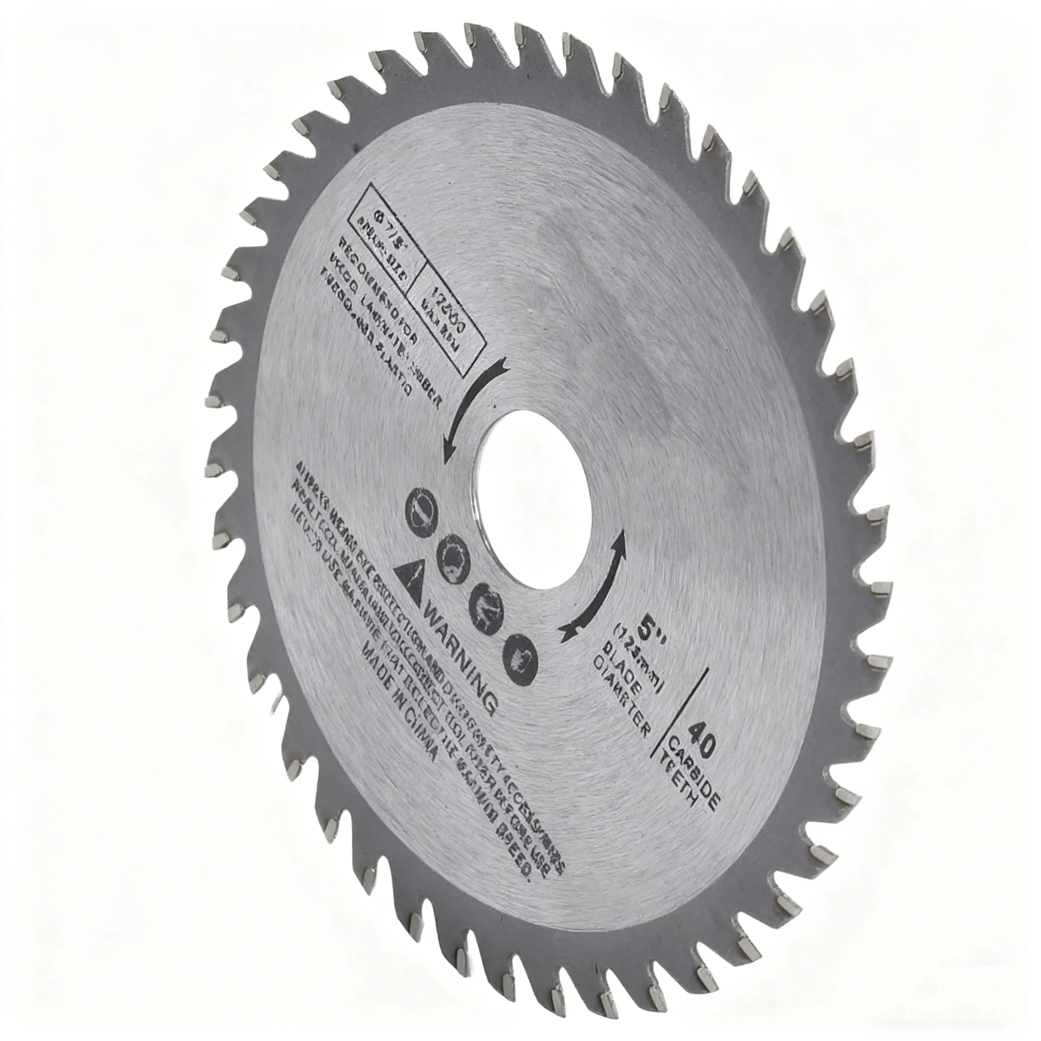 Cutting Disc 5inch 125mm Mini Circular Saw Blade For Wood Plastic Metal Rotating Carbide Cutting Tools 40 Teeth 12000 Max RPM