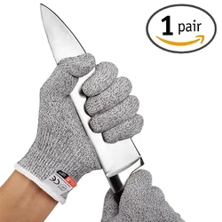 1 Pair Cut Resistant Gloves Men Working Safety Gloves Cut-Resistant Protective Hand Gloves Butcher Cut Proof Self Defense