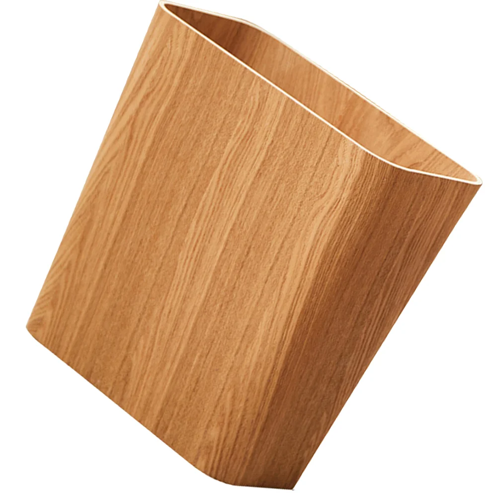 

Wood Slim Trash Can Bucket Garbage Can Narrow Spaces No Lid Bathroom Waste Basket