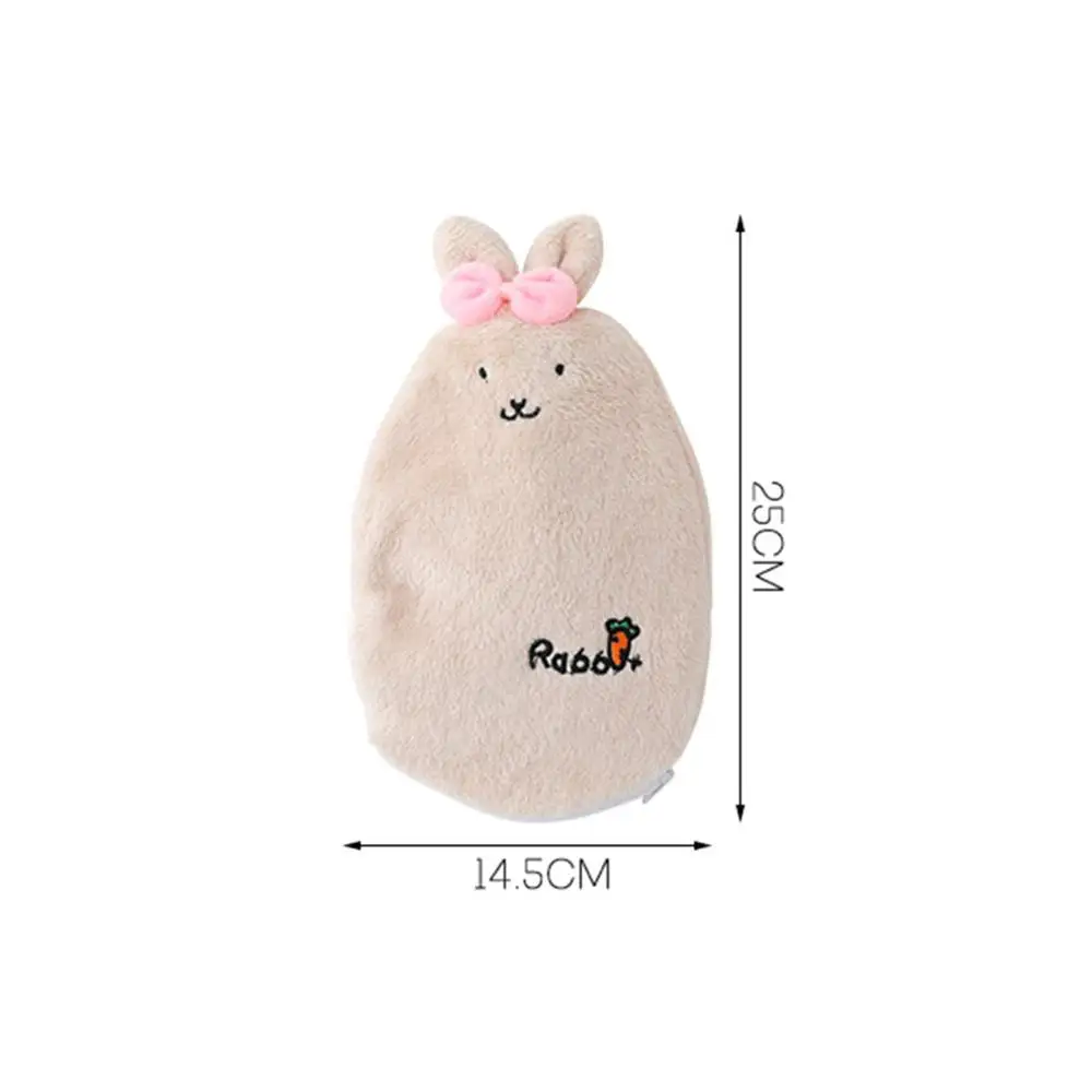 재사용 가능한 귀여운 토끼 PVC 스트레스 통증 완화 테라피 온열병 가방, 부드럽고 아늑한 커버, 겨울 따뜻한 손 워머, 1PC