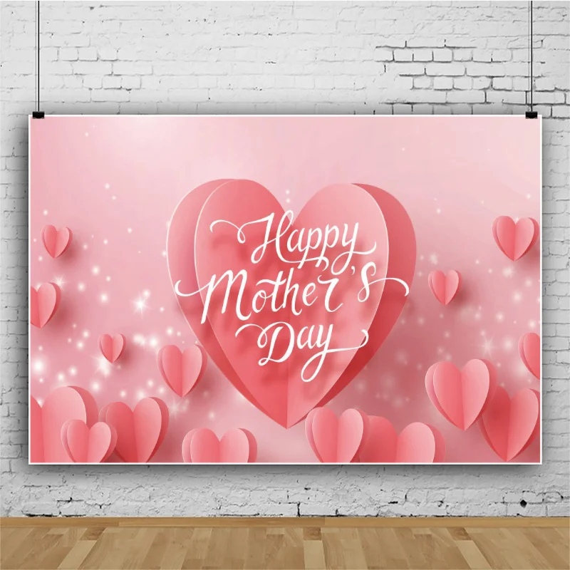 Custom Background Happy Mothers Day Flower High Heels Birthday Decoration Childrens Party Decorations Backdrop Suppl