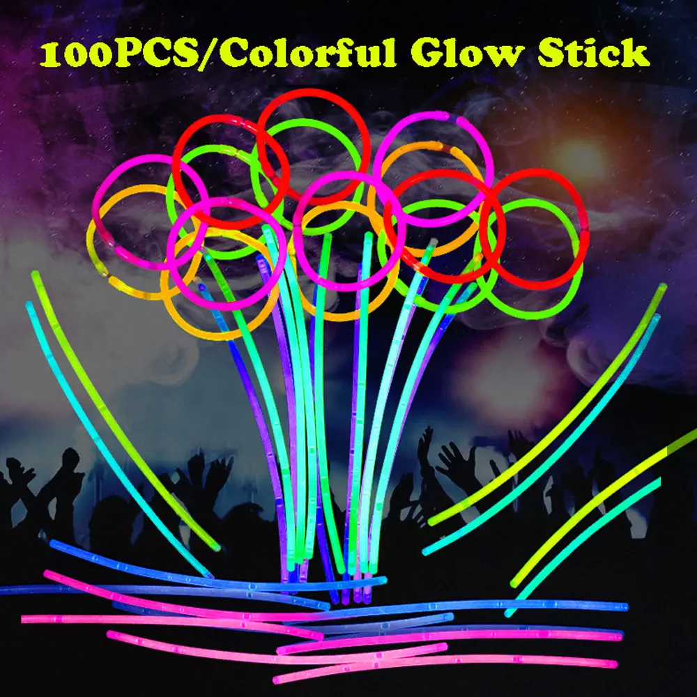 100pcs Fluorescence Glow Sticks 