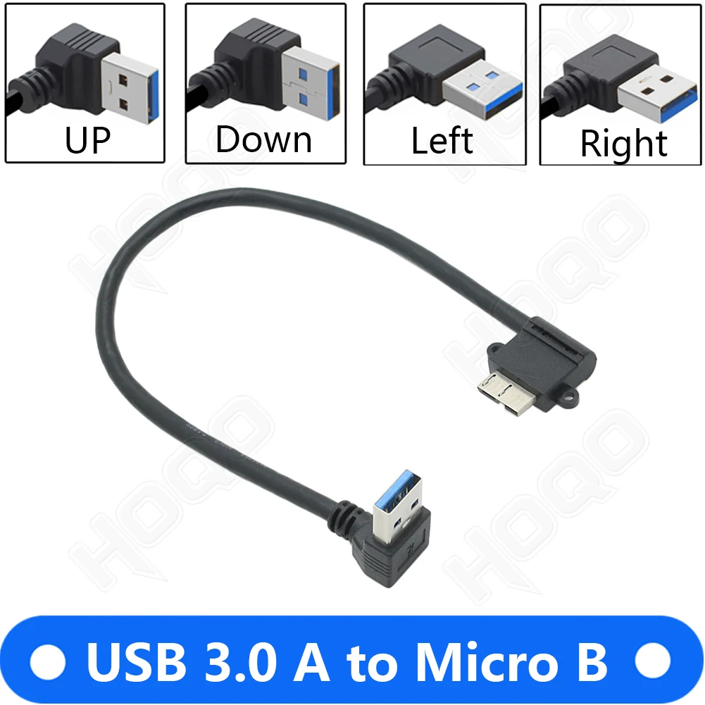 

USB 3,0 90 градусов под углом до Micro B male USB A 90 градусов под левым углом короткий кабель для передачи данных и зарядки