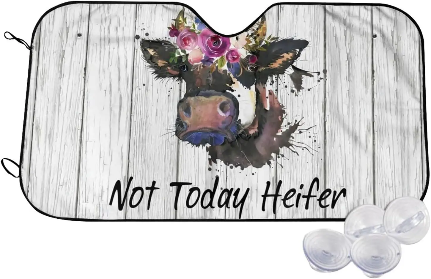 

Funny Cow Not Today Heifer Windshield Sun Shade for Car SUV Truck Foldable Auto Front Windows UV Ray Sun Visor Protectors