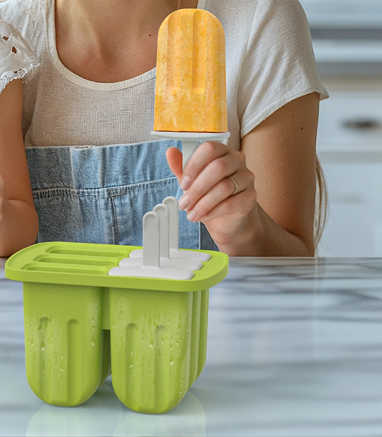 Silicone Popsicle Mold 6 Cavity Popsicles Molds Silicone Popsicle Maker Mold Ice Pop Mold Frozen Juice Milk Ice Cream Make Tools