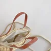 Chic Style Children's Wheat Straw Sunhat Handbag Leather Rope Flat Top Sunscreen Straw Bags Summer Holiday Beach Hat Bags 4