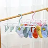 2024 New Collapsible Clothes Drying Rack Travel Shirt Socks Hangers with Clips Foldable Pants Clothes Hangers Closet Organizer 3