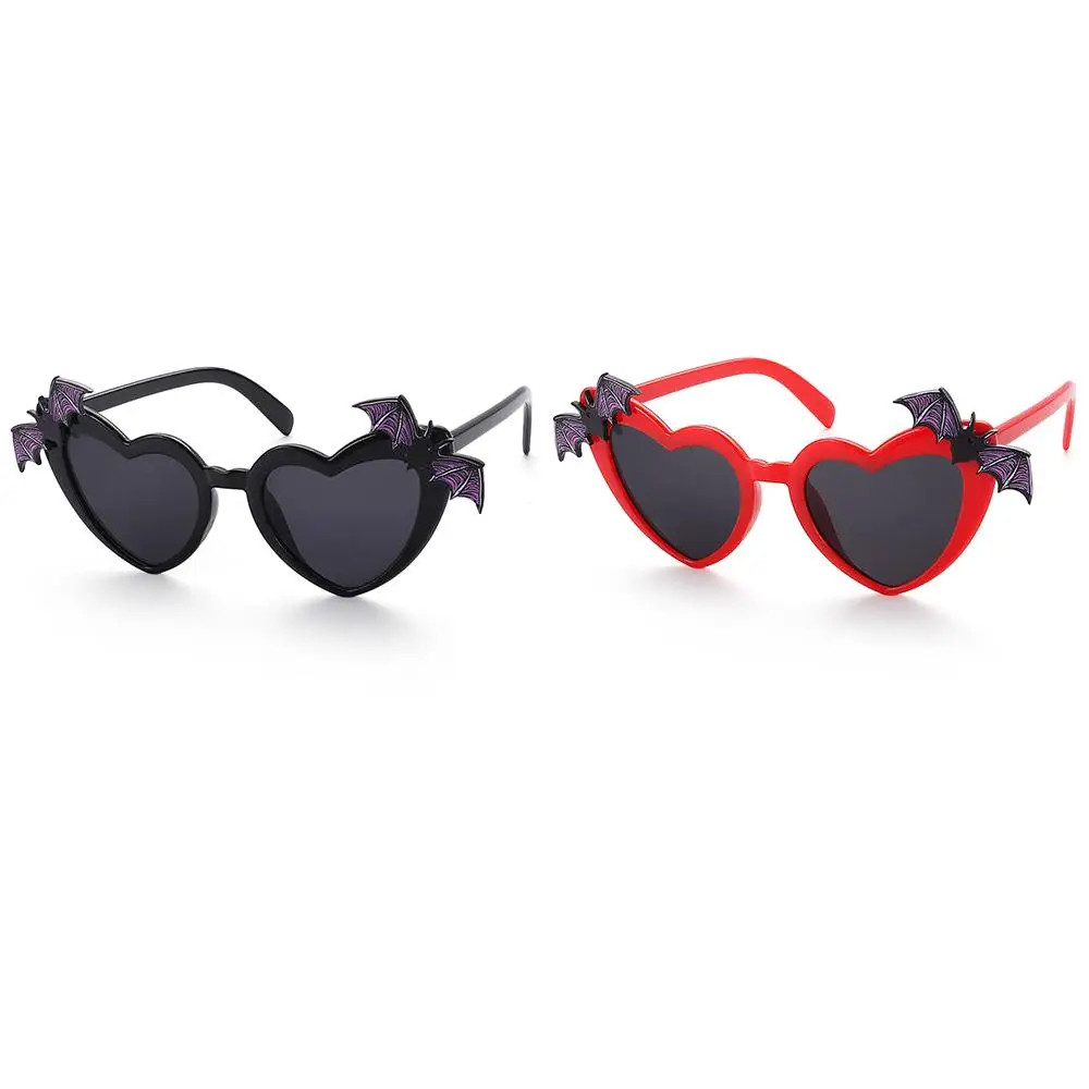 

Disco Party Decoration Heart Shaped Sunglasses Funny Bat Wings Decor Heart Sun Glasses Halloween Costume Eyewear for Women