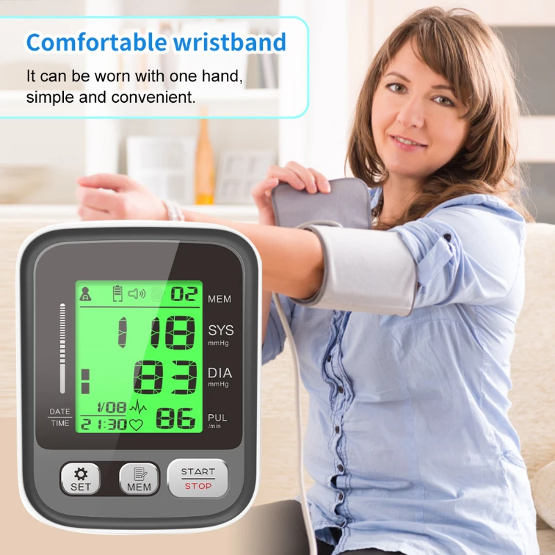 Arm Band Automatische Blood Monitor Pols Sphgmomanometer Bloeddrukmeter Bp Tonometer Pulse Digital Lcd - Blood Pressure - AliExpress