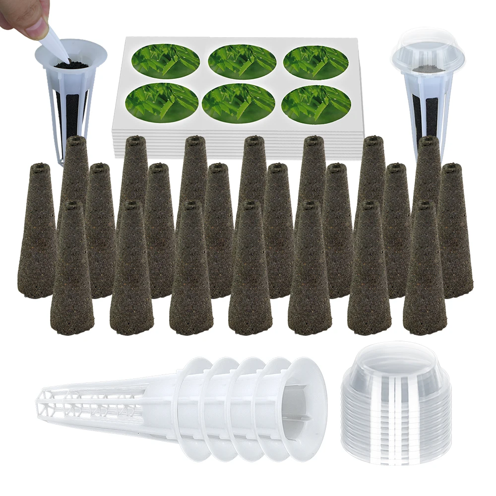 Hydroponic Indoor Garden Starter Kit with Seed Pods and Growth Medium