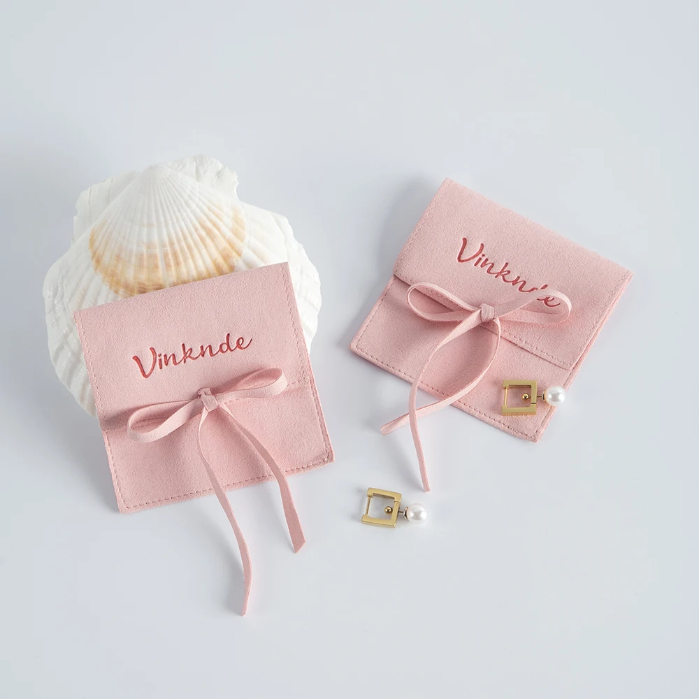 Wholesale Custom Jewellery Drawstring Bag Pouch Multifunction Suede Microfiber Jewelry Rings Earrings Packaging Bag With Logo