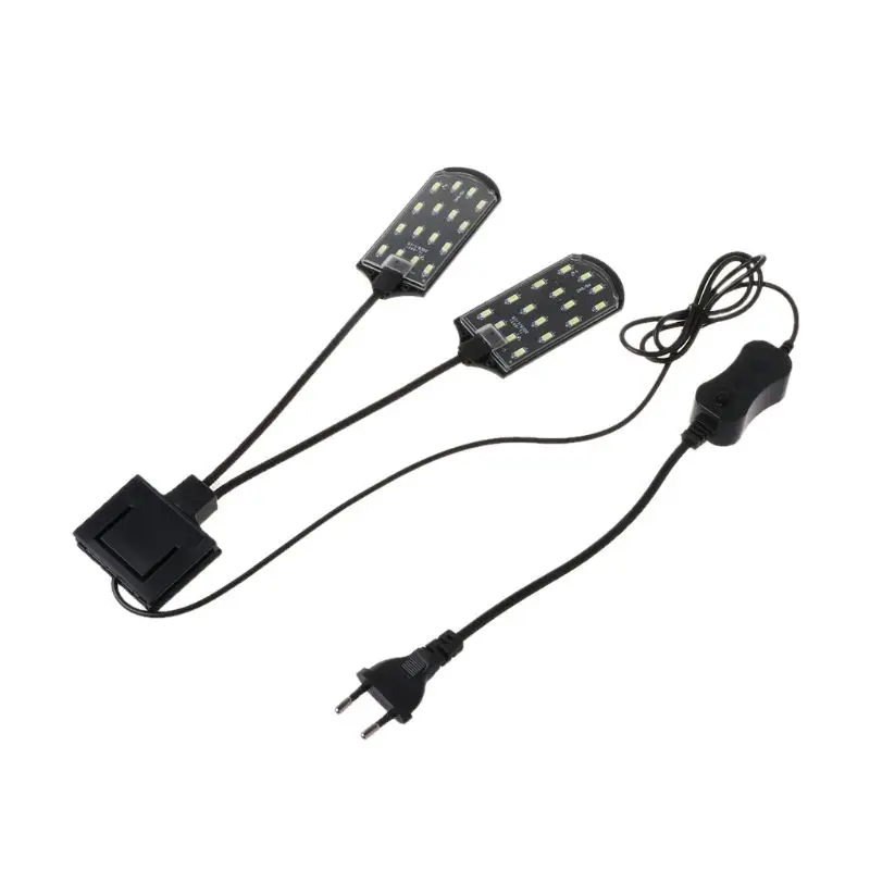 51BD Fish Tank Clip on Light Clamp Aquarium Small Lights Two Lamps in One 32 LED Beads 10W Promoting Water Plant Growth |