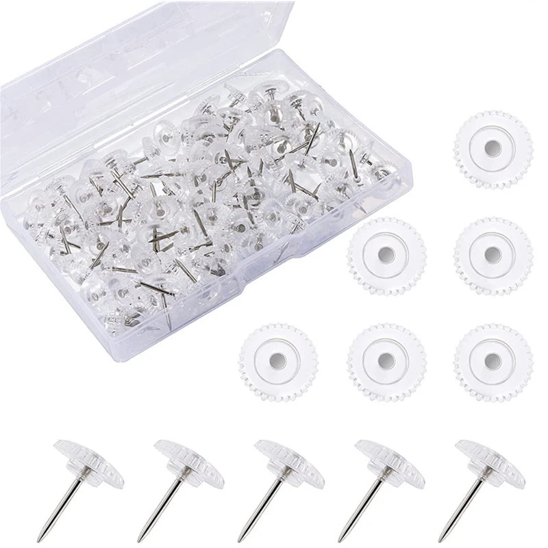 100pcs Black Flat Head Tacks, Multi-purpose Push Pins For Boards, Wall  Hangings, Office And Home Use