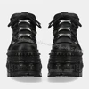 Rivets Gothic Sneaker Thick Bottom Platform Punk Rock Dark Style Lace-Up Fashion Sexy Women Shoes Round Toe Genuine Leather New 6