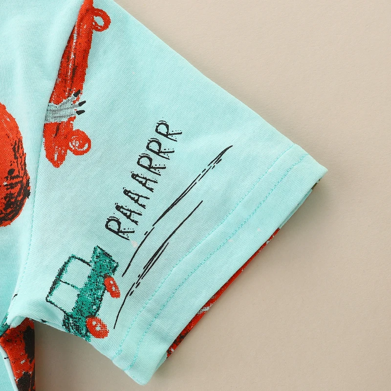 New Summer Tops Children's Clothing T-shirts Cartoon Dinosaurs Fashion Infant Baby Boys Kids Clothes